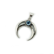 moon blue topaz sterling silver gemstone pendant