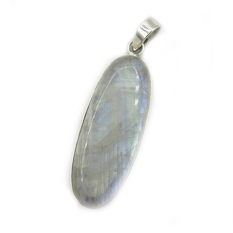 oval moonstone silver gemstone pendant