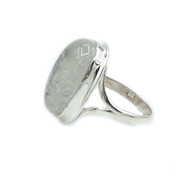 moonstone oval sterling silver gemstone ring