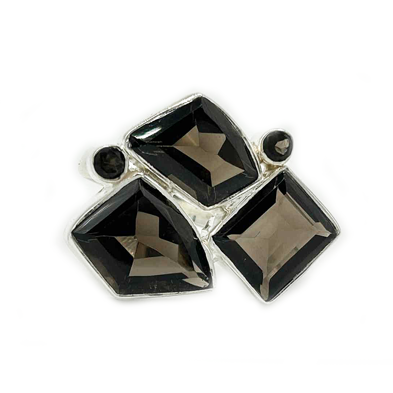 smoky quartz sterling silver gemstone ring