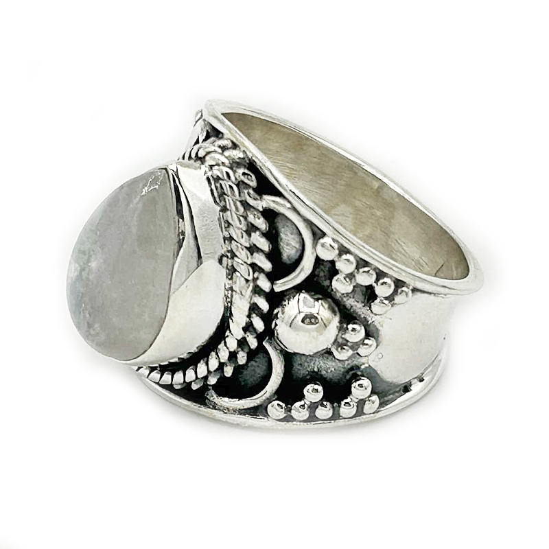 moonstone teardrop sterling silver gemstone ring