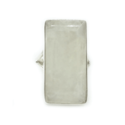 emerald cut moonstone sterling silver ring