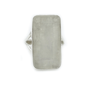 emerald cut moonstone sterling silver ring