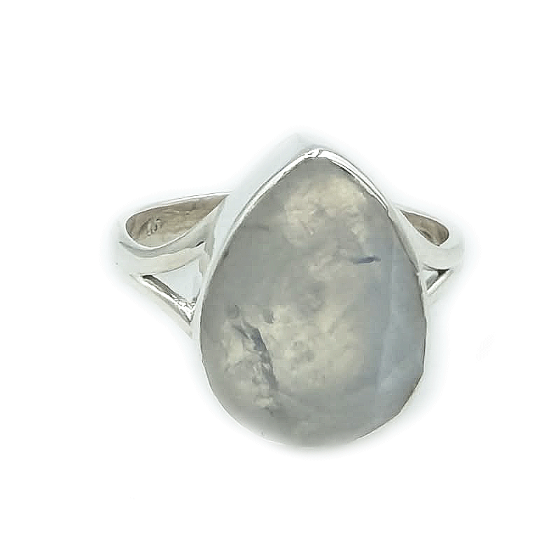 teardrop moonstone gemstone sterling silver ring