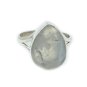 teardrop moonstone gemstone sterling silver ring