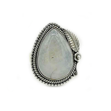 Ornate Moonstone Silver Bohemian Ring