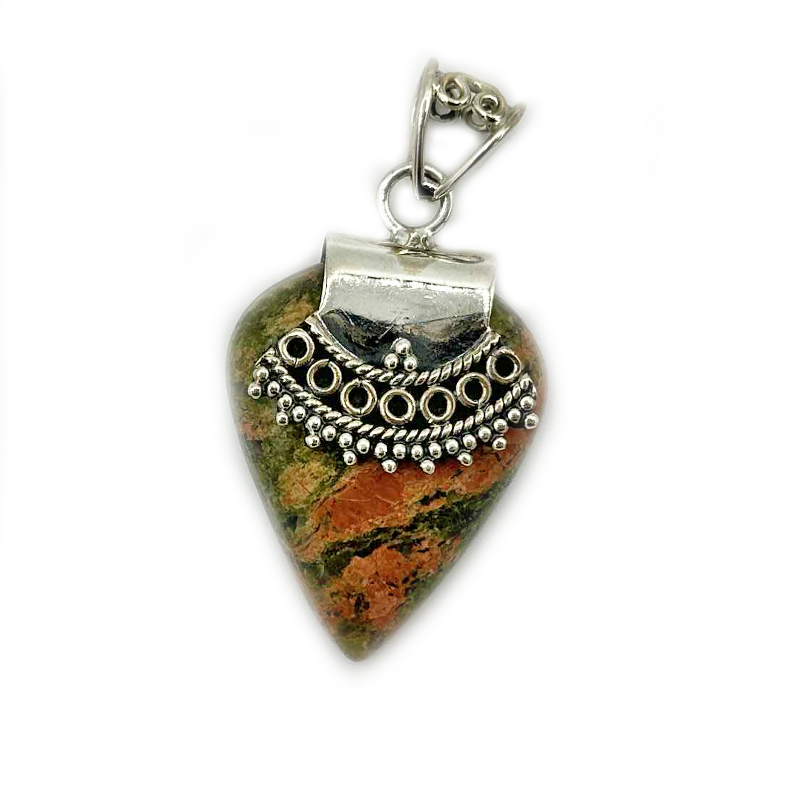 moss agate sterling silver gemstone pendant