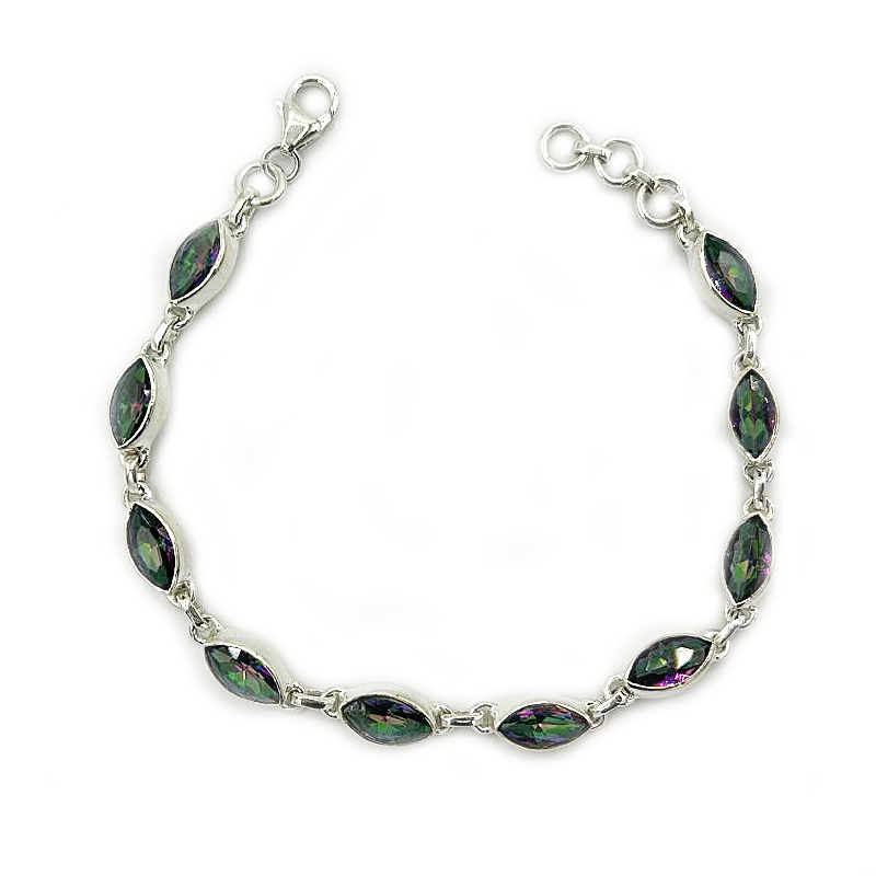 mystic topaz sterling silver gemstone bracelet