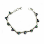 mystic topaz heart sterling silver gemstone bracelet