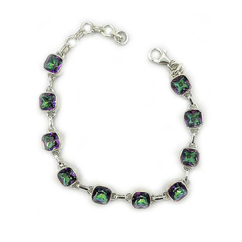 mystic topaz sterling silver gemstone bracelet