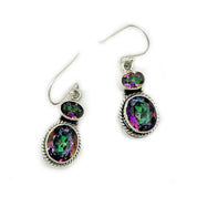 mystic topaz silver gemstone earrings