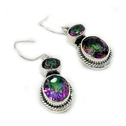 mystic topaz silver gemstone earrings