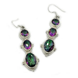Triple Drop Mystic Topaz Earrings