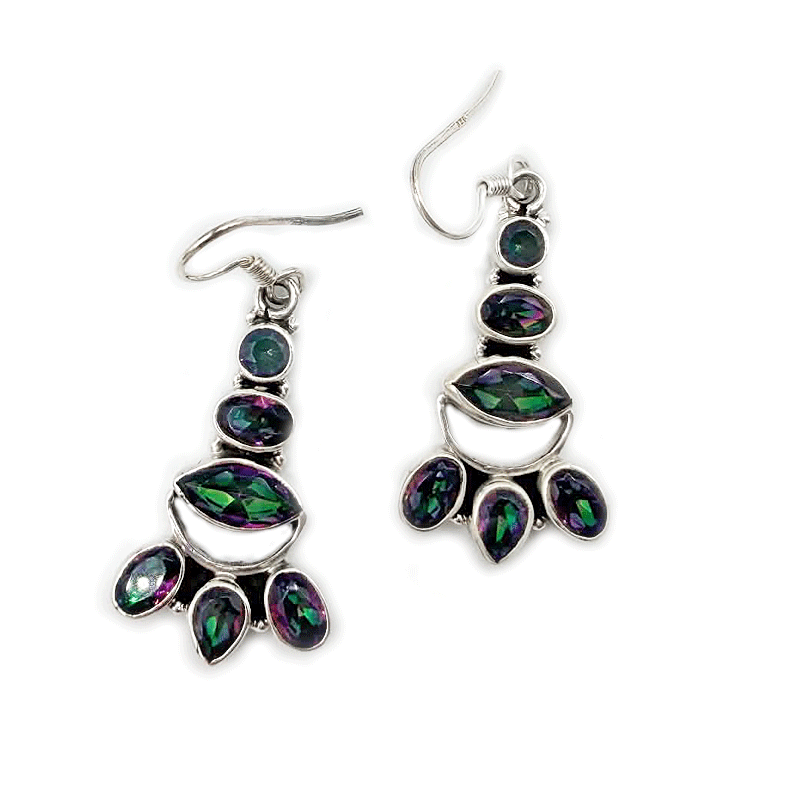 mystic topaz sterling silver gemstone earrings