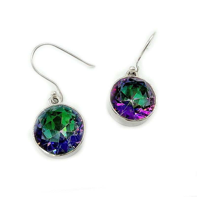 mystic topaz sterling silver gemstone earrings