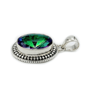 mystic topaz oval sterling silver pendant