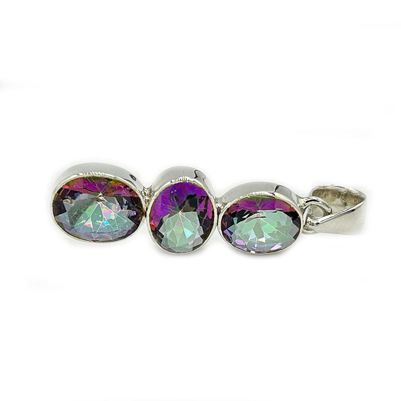 mystic topaz silver pendant