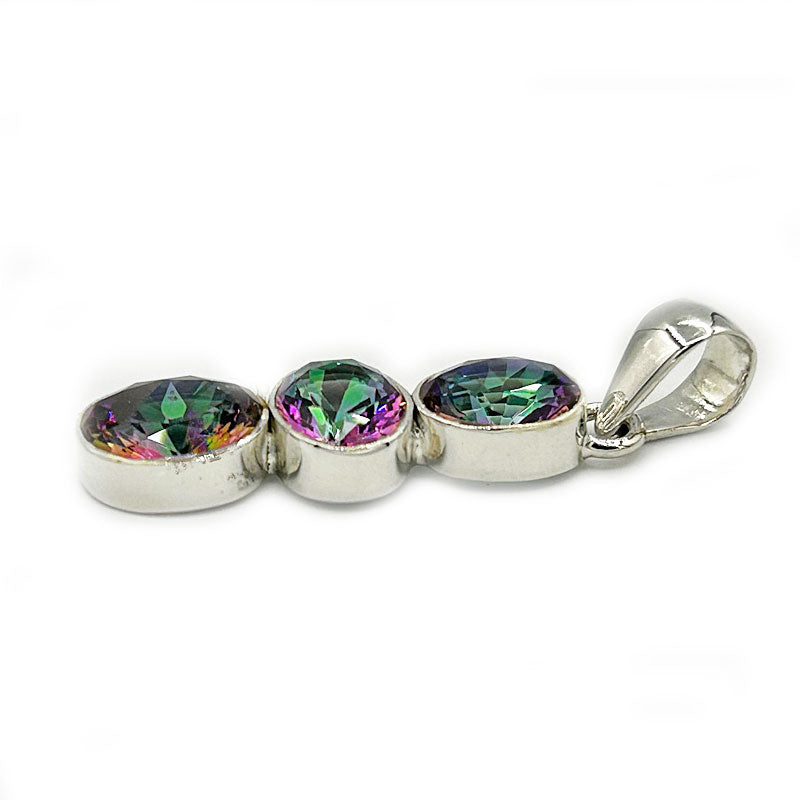 mystic topaz silver pendant