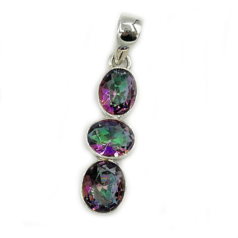 mystic topaz silver pendant