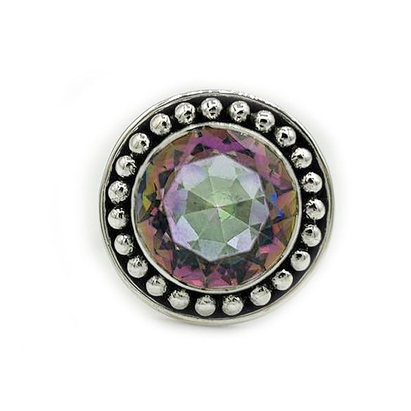 mystic topaz silver gemstone ring