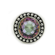 mystic topaz silver gemstone ring
