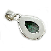 mystic topaz teardrop silver gemstone pendant