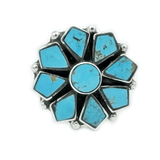 Turquoise Geo Flower Bohemian Ring