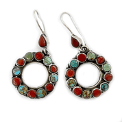 Turquoise Coral Eastern Style Earrings