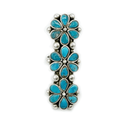 turquoise flower sterling silver ring