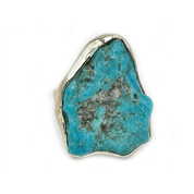 rough turquoise gemstone sterling silver ring