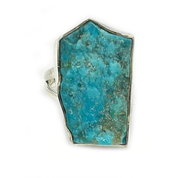 rough turquoise gemstone sterling silver ring
