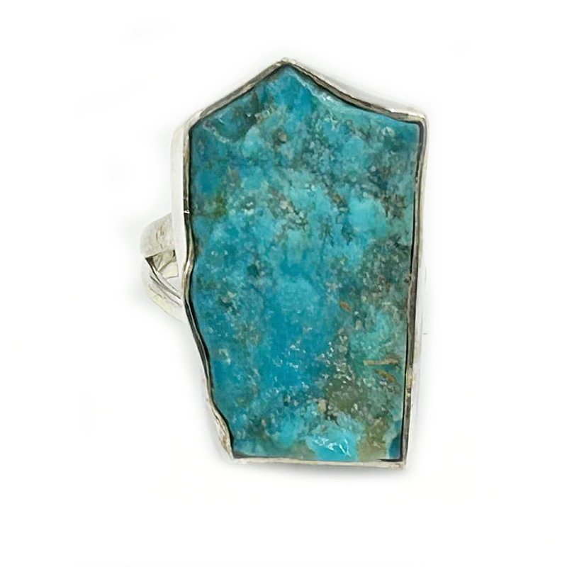 rough turquoise gemstone sterling silver ring