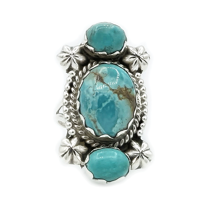 navajo turquoise sterlings silver gemstone ring