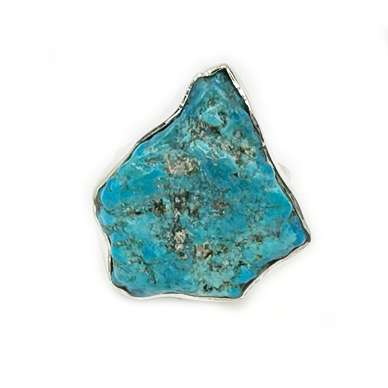 rough turquoise gemstone sterling silver ring