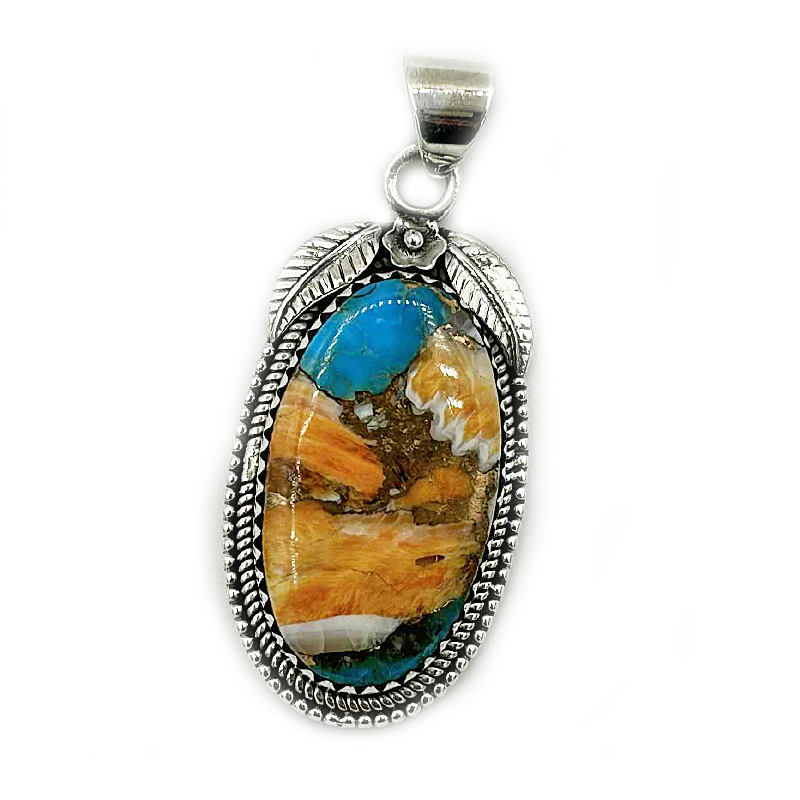 oyster turquoise sterling silver gemstone pendant