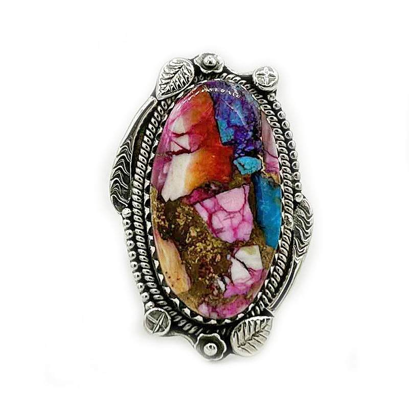 oyster turquoise sterling silver gemtone ring