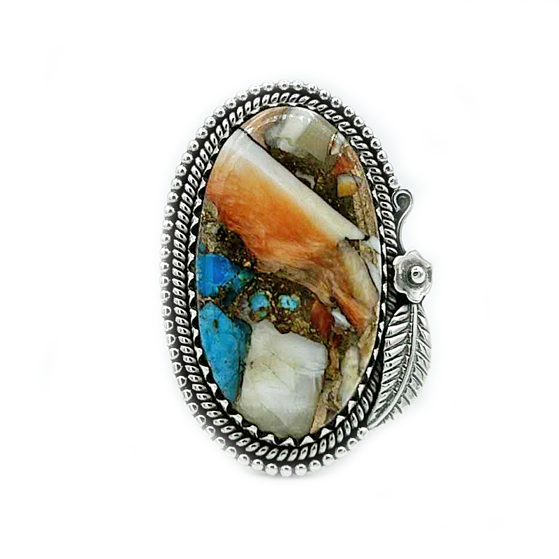 oyster turquoise sterling silver gemtone ring