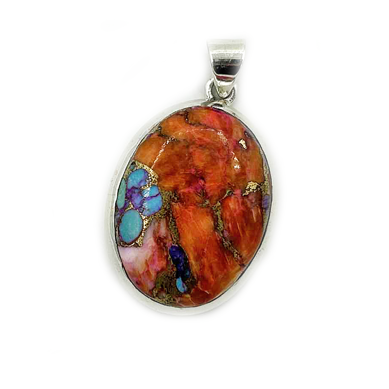 oyster turquoise sterling silver gemstone pendant