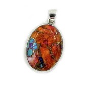 oyster turquoise sterling silver gemstone pendant