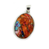 Oyster Turquoise Silver Boho Pendant