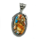 Ornate Oyster Turquoise Silver Pendant