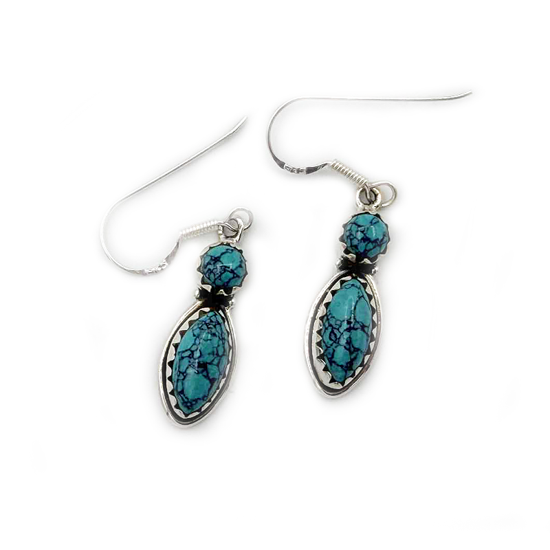 turquoise sterling silver gemstone earrings