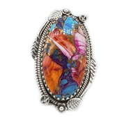 big oyster turquosie sterling silver gemstone ring