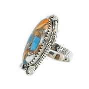 oyster turquoise oval sterling silver gemstone ring