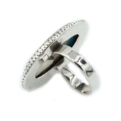 oyster turquoise oval gemstone sterling silver ring