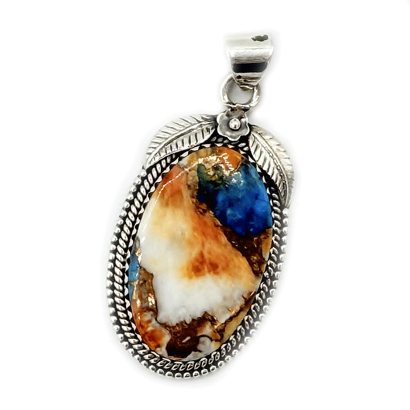oyster turquoise sterling silver pendant