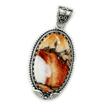 Jagged Oyster Turquoise Oval Pendant