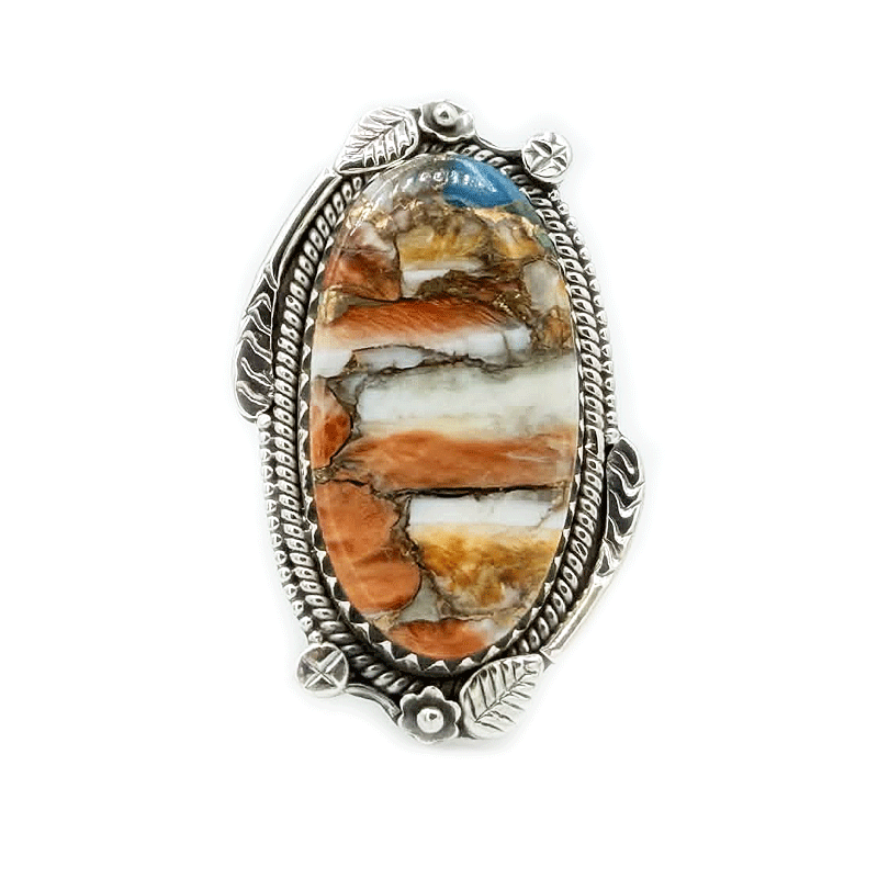 oyster turquoise sterling silver gemstone ring