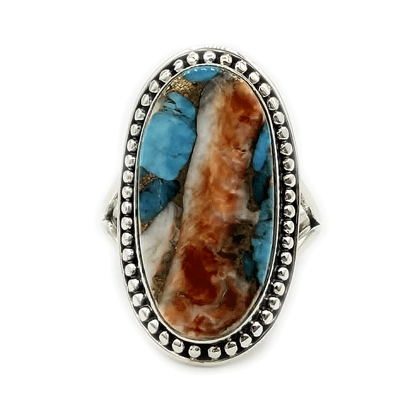 oyster turquoise sterling silver gemstone ring
