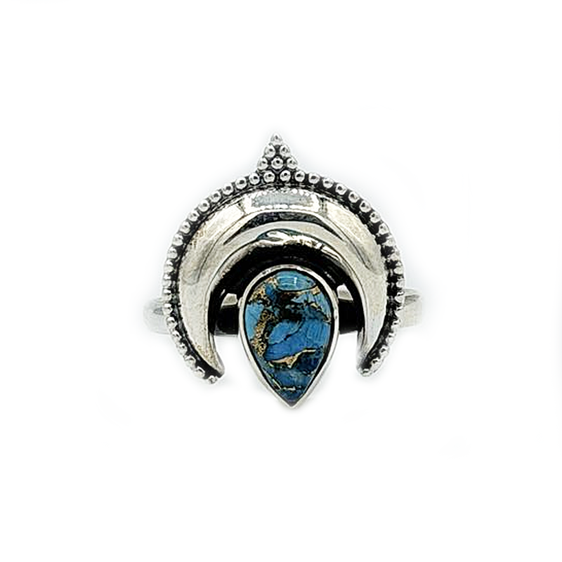blue oyster turquoise sterling silver gemstone ring